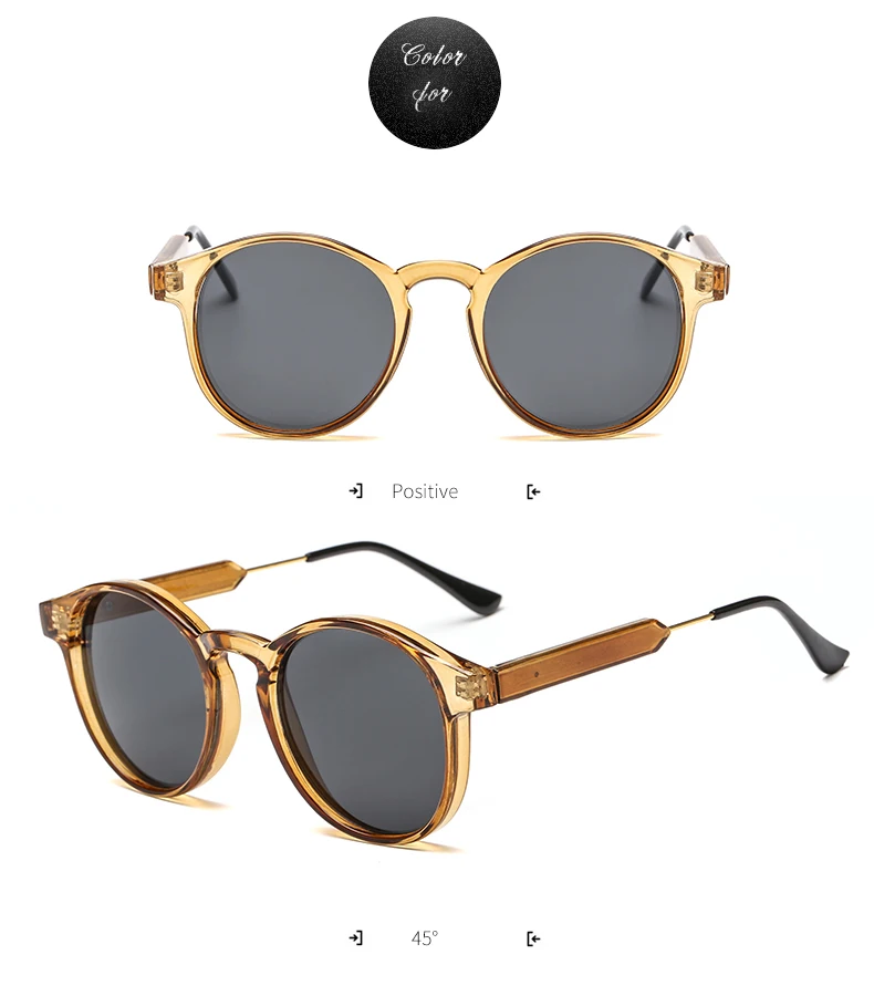 Neue trendige Retro-Sonnenbrille mit Textur, runder Rahmen, modische Sonnenbrille 3185 – Detail 10