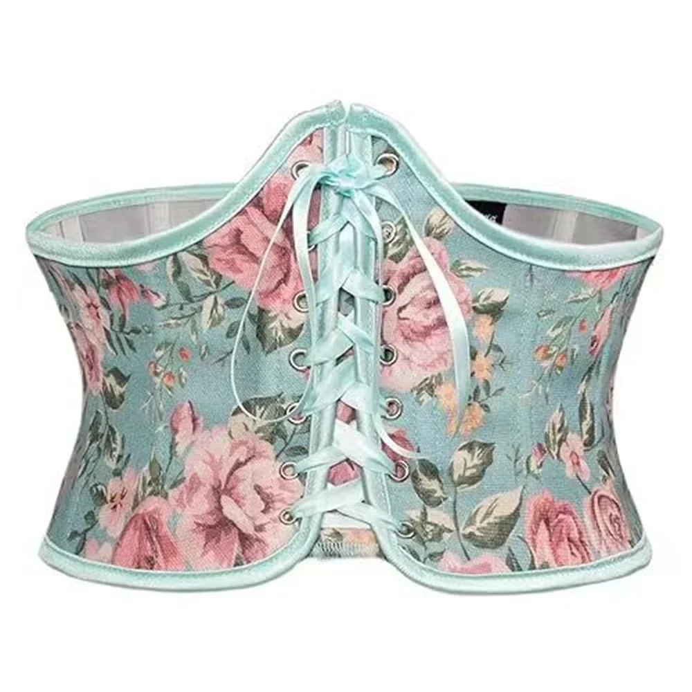 Французский стиль, картина маслом, цветочный готический корсет, корректирующее белье, женский пояс для контроля живота, сексуальный тренажер под грудью, пояс для похудения