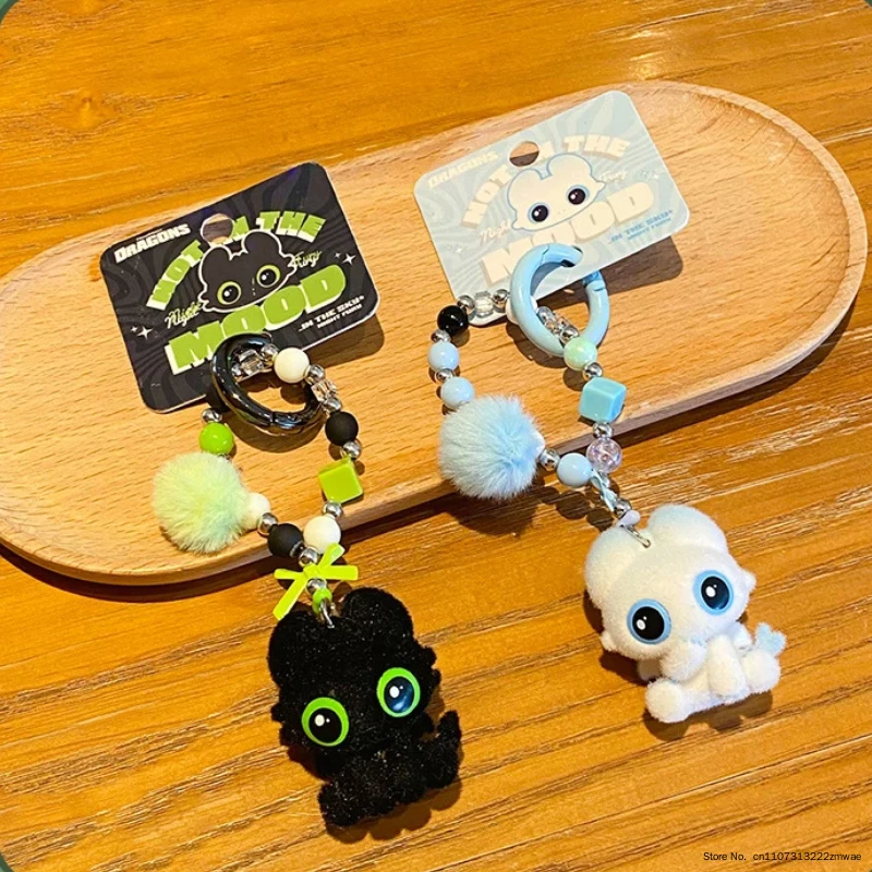 Original Genuine How To Train Your Dragon Plush Beaded Keychain Cute Toothless Doll Pendant Bag Hanging Ornament For Couples view 2