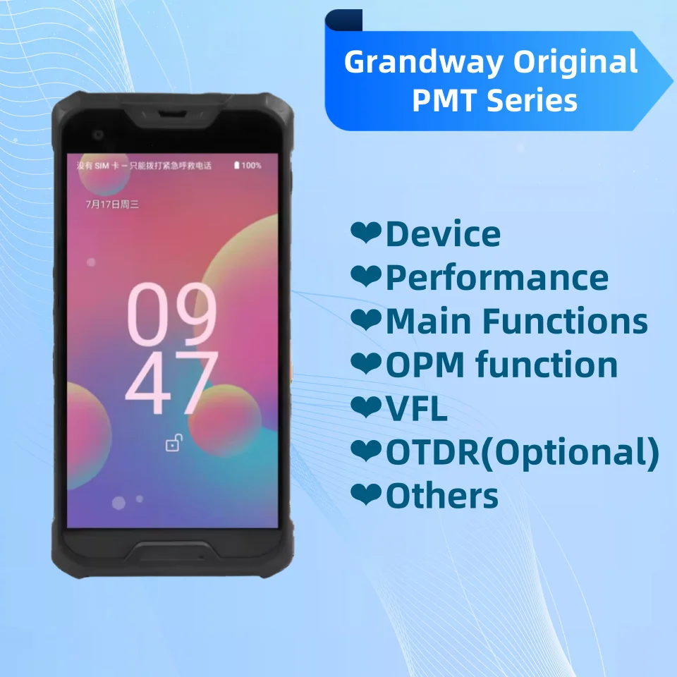 

Оригинальные персональные цифровые помощники серии PMT Grandway с OPM, VFL, symulacją телевизоров otdr, тестированием скорости, сетевым тестером Android 13OS