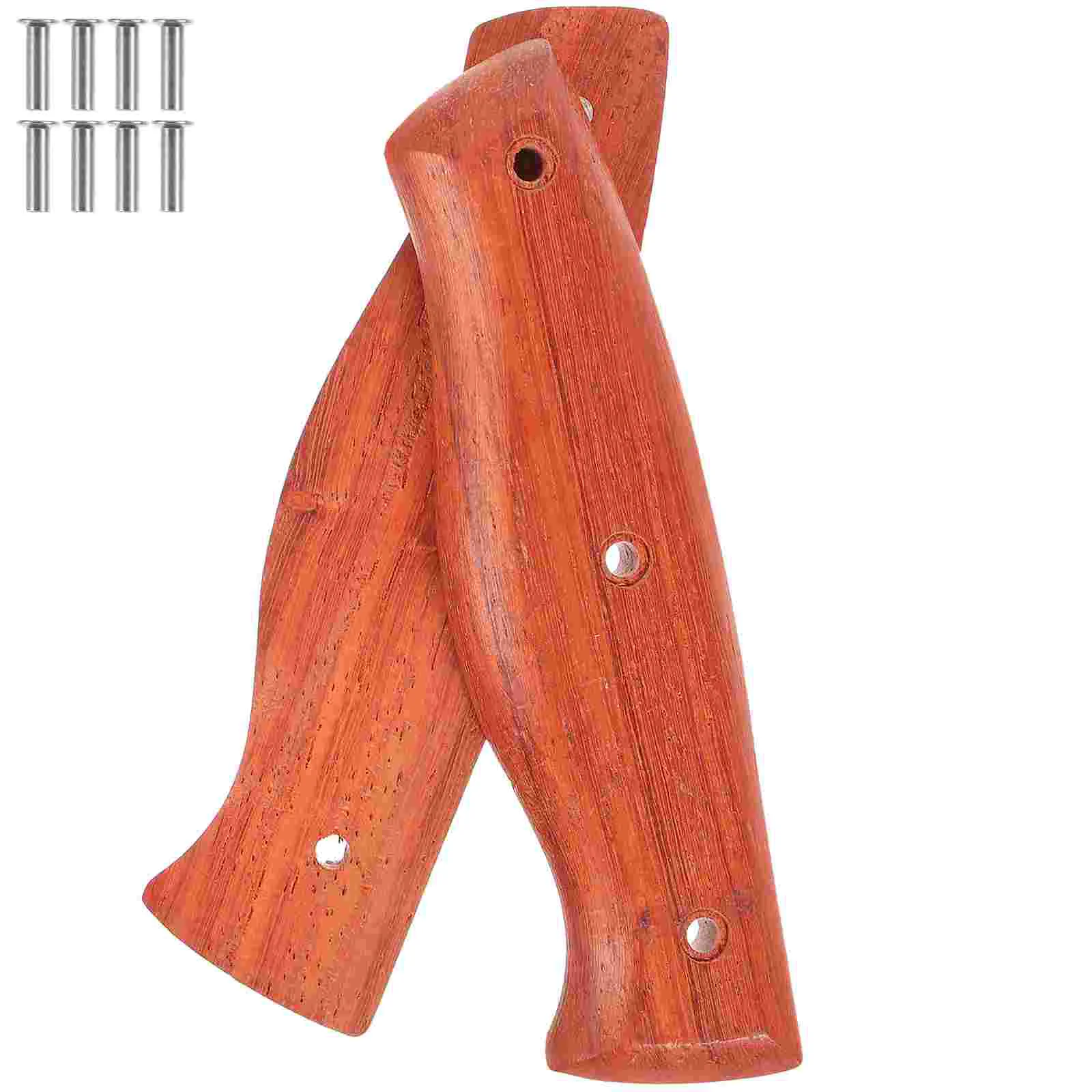 

2 Pcs Wooden Knife Handles Replacement Kitchen Knife Handles For Use Wood Knife Handles For Repair DIY Knife Making Supplies