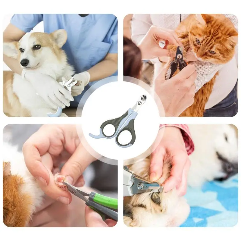 Professional Non Slip Handles Pet Cat Dog Nail Clipper Cutter Avoid Over Cutting Stainless Steel Grooming Scissors Clippers For