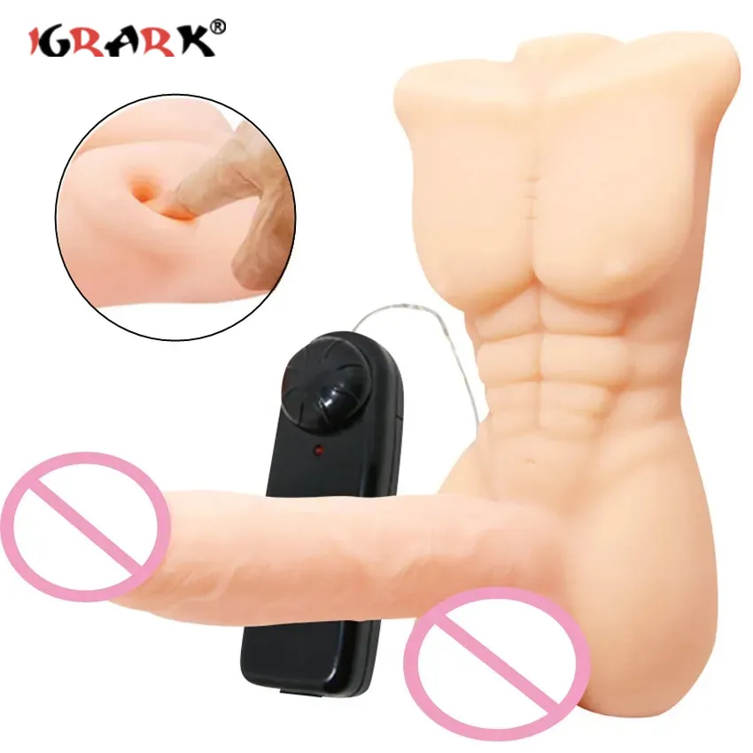 Pocket Size Half Body Sex Doll Vibrator Sex Toy for Women Gay Male Masturbator Buttt Plug Torso Doll Female Vibrating Dildo 18+