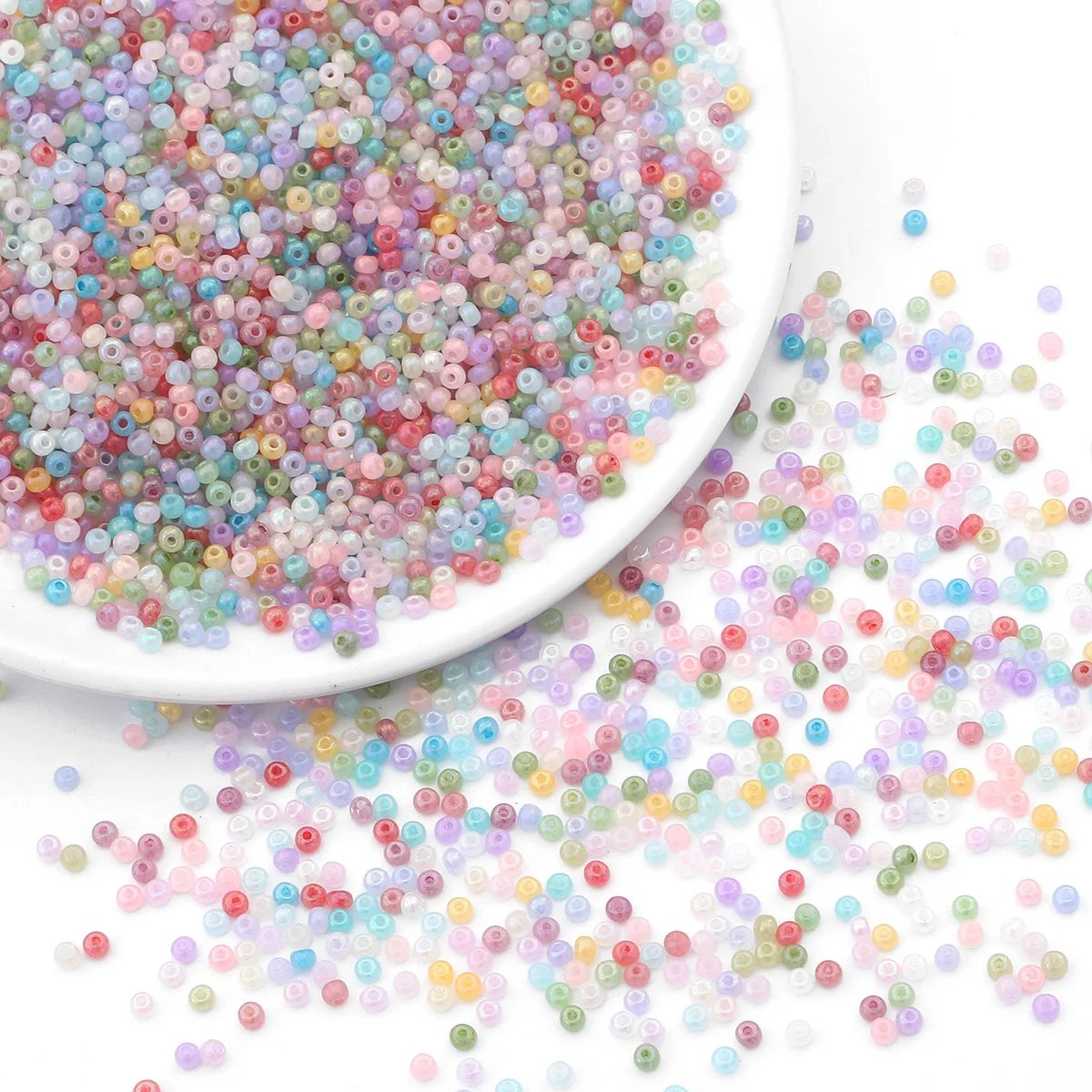 10g 2/3/4mm Pastel Cream Glass Seed Beads 660/220/100pcs 0.8/1.5mm Hole Loose Beads for DIY Bracelet Necklace Earring Making