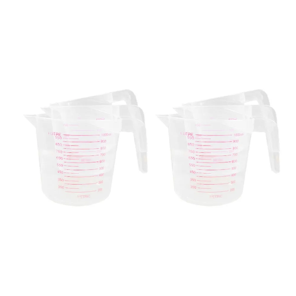 3Pcs Plastic Measuring Cup Set Volumetric Liquid Container with Clear Scale Lines for Household Laboratory Use Baking Cooking