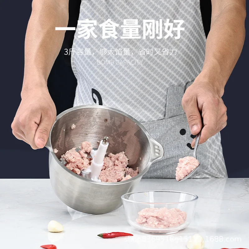 Glass Meat Grinder 3L Household Multifunctional Large Capacity Blender Kitchen Minced Meat Garlic Electric Meat Grinder