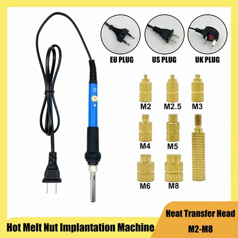 열 세트 삽입 납땜 인두 팁 M2 M3 M4 M5 M6 황동 핫멜트 삽입 너트 플라스틱 3d 인쇄용 내장 스레드 삽입 키트