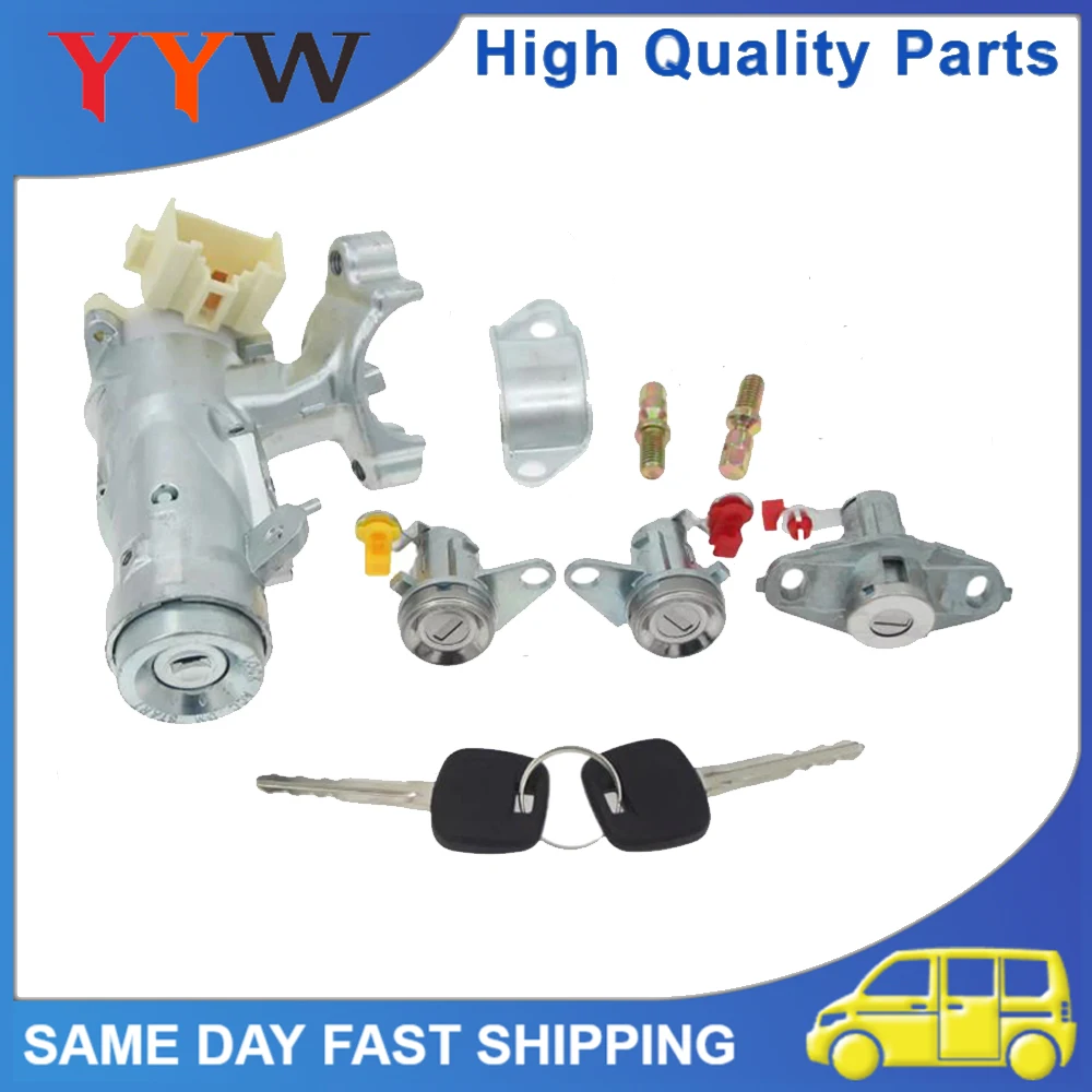 

Car Ignition Lock Core Ignition Switch Steering Barrel Lock + Door Lock With 2 Keys Set For Toyota Corolla AE110 1993-1997