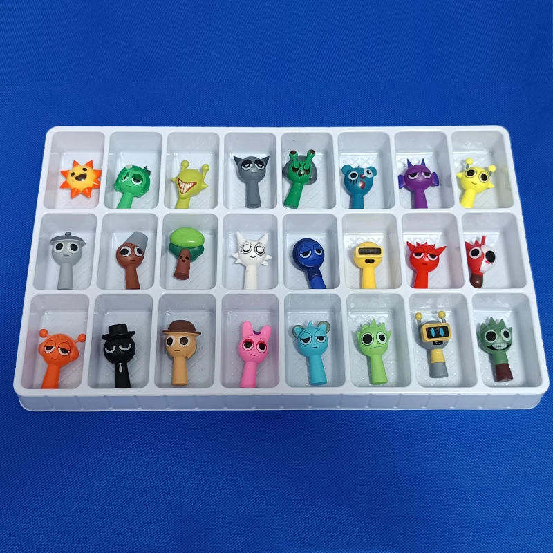24 pièces 4.5 cm drôle Sprunki Figuras modèle PVC Sprunki jeu Action & jouet FiguresGiving jeu Fans cadeaux d'anniversaire