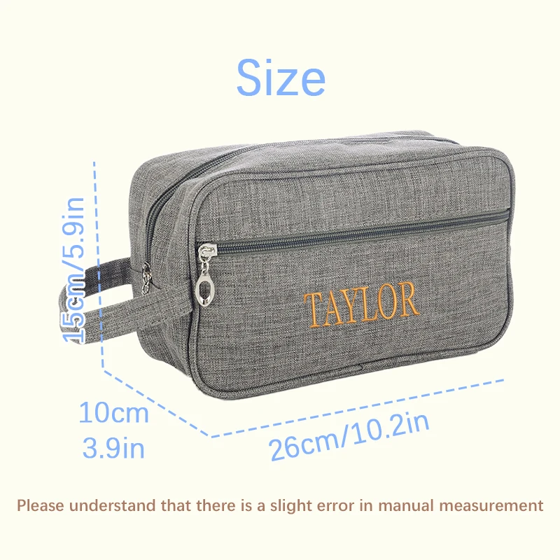 Embroidery Customization / Standard Version Multi-Color Textured Toiletry Bag, Large Capacity Space for Easily Storing Toiletries or Makeup Products, Exquisite Embroidery on the Bag, Suitable for College, Business Trips, Travel, and Vacations!