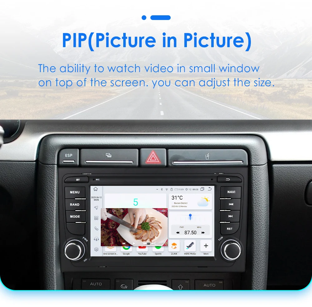 Hizpo 7 Zoll Auto-Multimedia-Radio für Audi A4 2002-2007 S4 RS4 B6 B8 B7 GPS Navi 2din Stereo Wireless CarPlay Android Auto – Detail 35