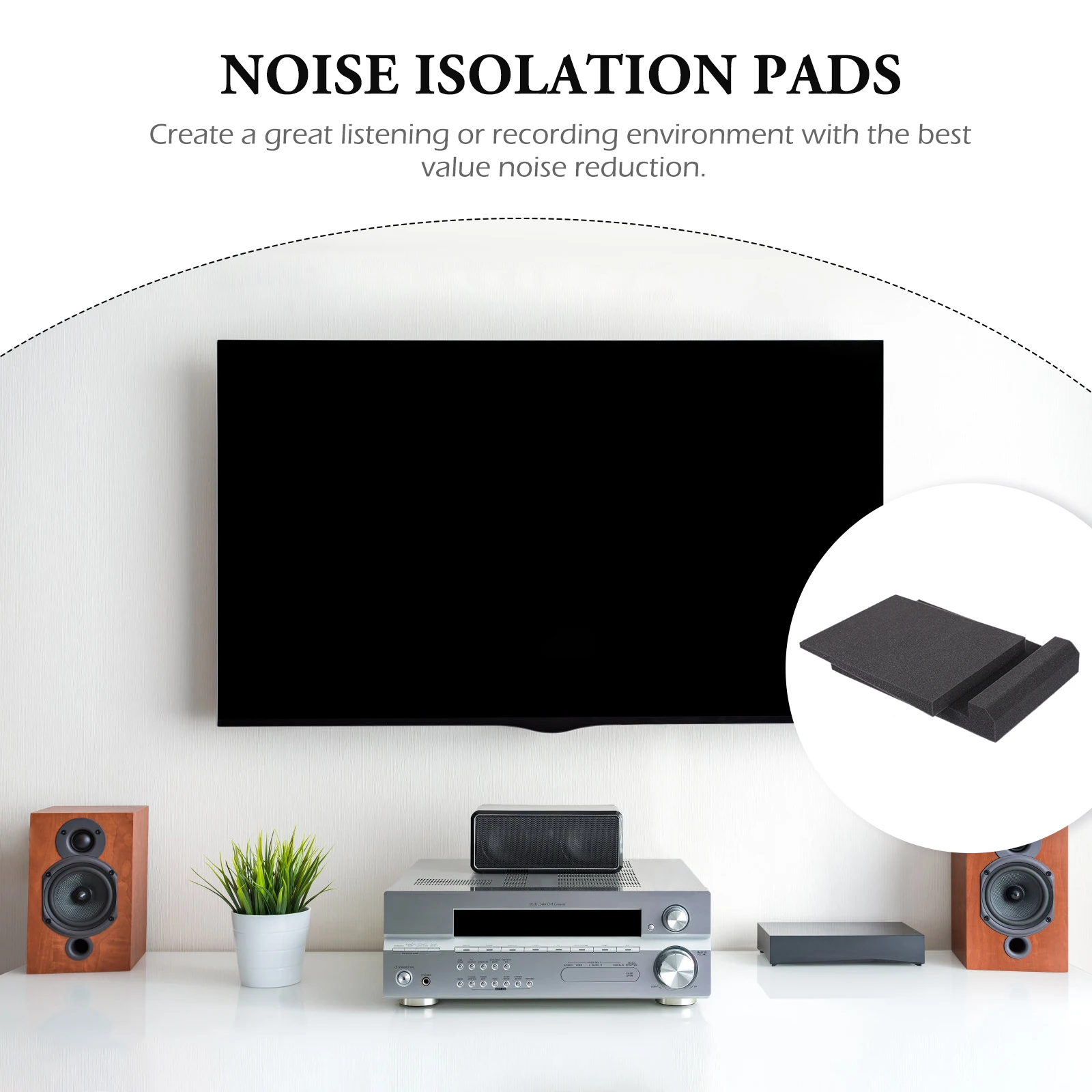

1 set Speaker Acoustic Isolation Pads Sponge Studio Monitor Isolation Cushion Noise Absorption