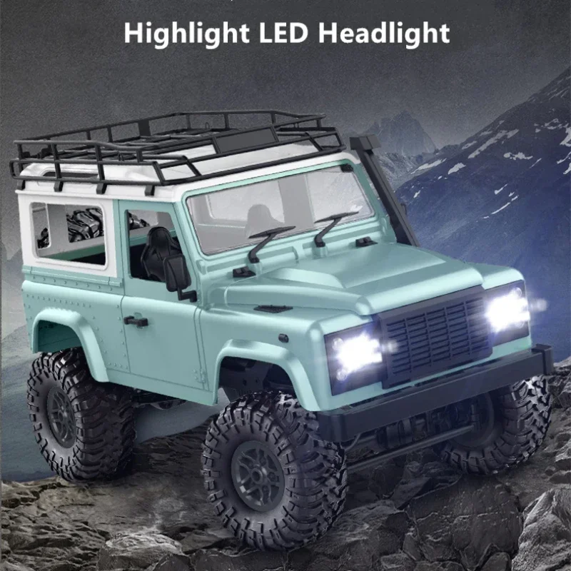 Voiture d'escalade tout-terrain RC 1/12 2.4G 4WD, jouet pour enfants, Simulation en alliage multi-Terrain, voiture de course tout-terrain avec lumière LED brillante, jouets