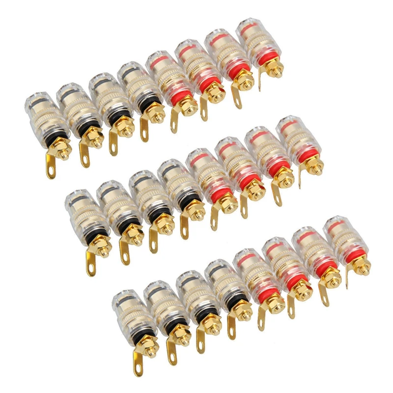 24Pcs 4Mm Amplifier Speaker Terminal Binding Post Banana Plug Jack CNIM Hot