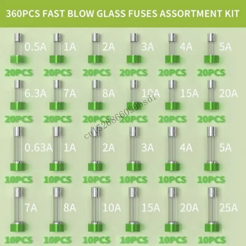 

11UA Mixed Glass Household Fuses 6x30mm & 5x20mm Fuses Flame Retardant Fuses Electrical Fuses for Domestic Mains Plugs