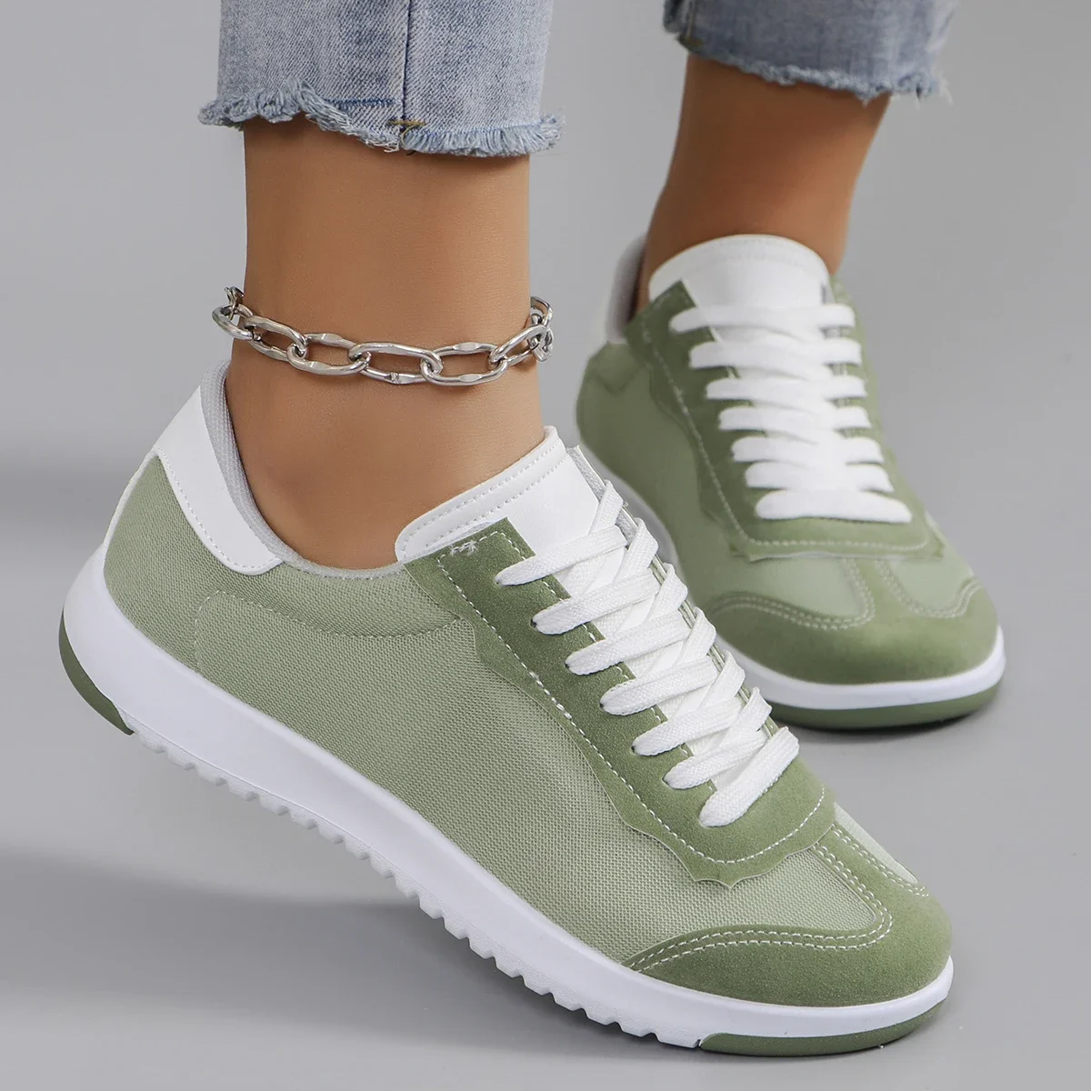 

Pop Spring New Women's Sports Shoes, Fashionable, Breathable, Lightweight, Non-slip, Wear-resistant, Casual Sports Shoes, Flat S