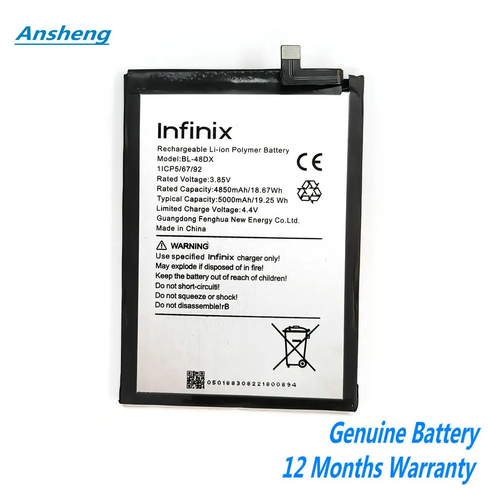 Original 3.85V 5000mAh BL-48DX Battery For Infinix hot 11 2022 X675 Mobile Phone