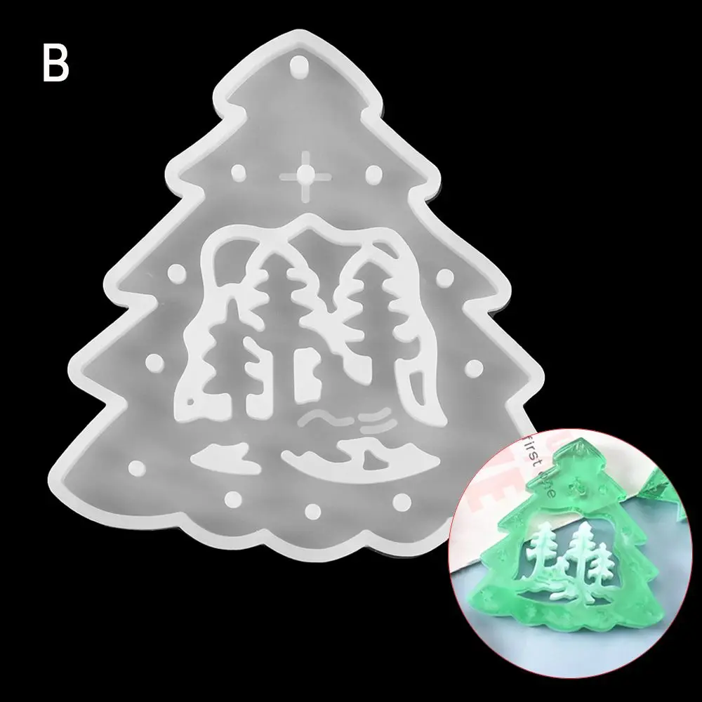 DIY Pendant Hanging Tags Jewelry Making Tools Epoxy Resin Molds Xmas Ornament Silicone Mould Crystal Resin Mold