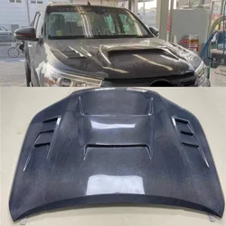 Carbon Fiber Engine Cover for Toyota HiLux modified New style Bonnet hood scoop body kit Car Accessories