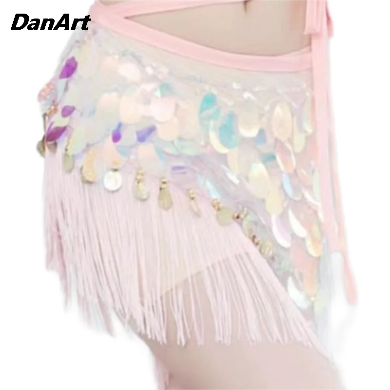 

Belly Dance Hip Scarf Tassel Ladies Sequin Waist Scarf Wrapped Hip Short Skirt Oriental Dance Women Stage Performance Costumes