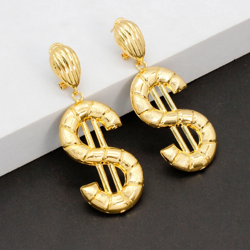 

American Dangle Earrings For Women US Dollar Pendant Eardrop Statement Jewelry Accessories Daily Wear Gifts S M L Size