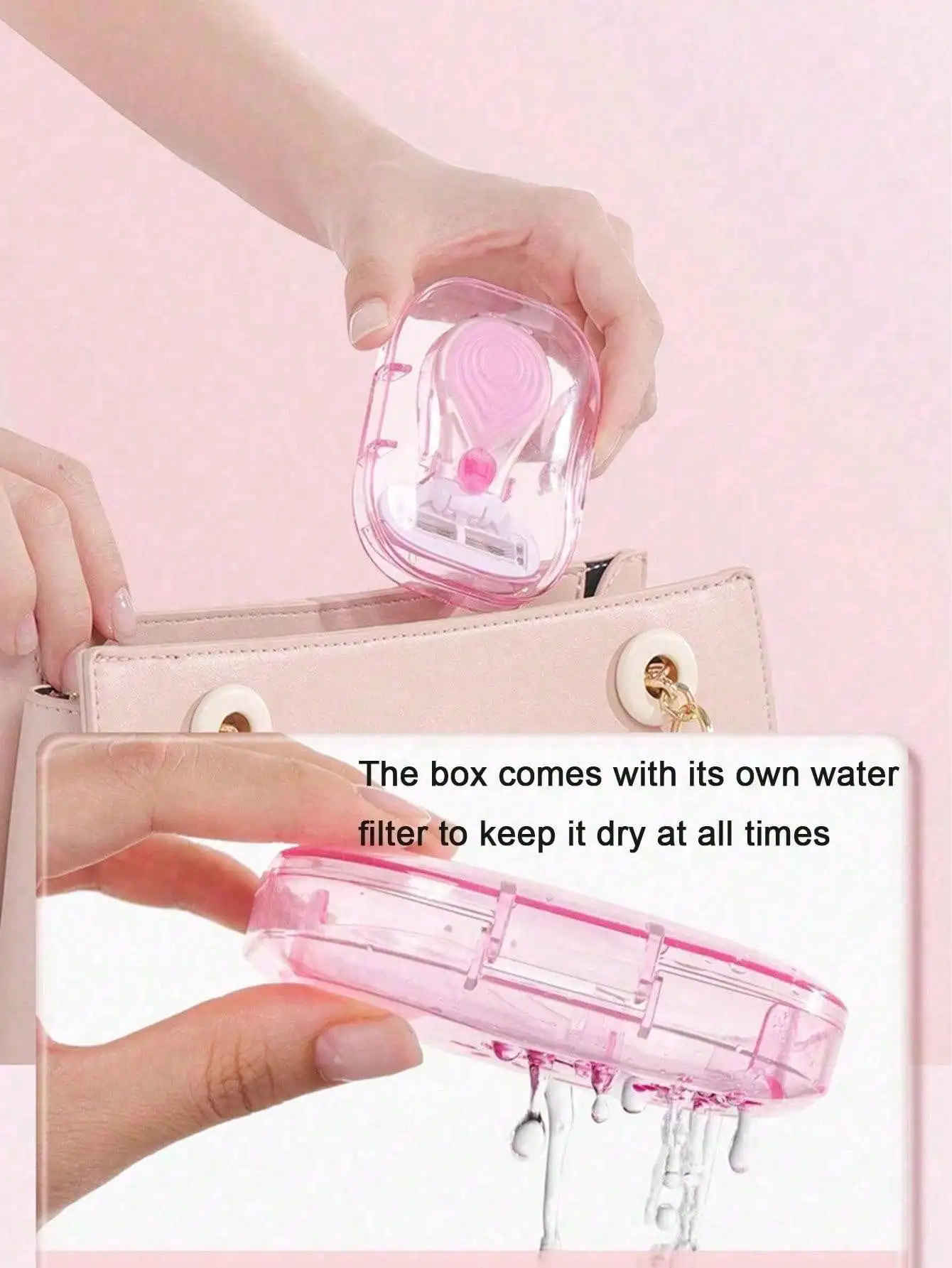 1set Women's Hair Removal Razor, Including Underarm, Leg And Bikini Area Hair Shaver,Portable Shaver,Pink Safety Manual Razor