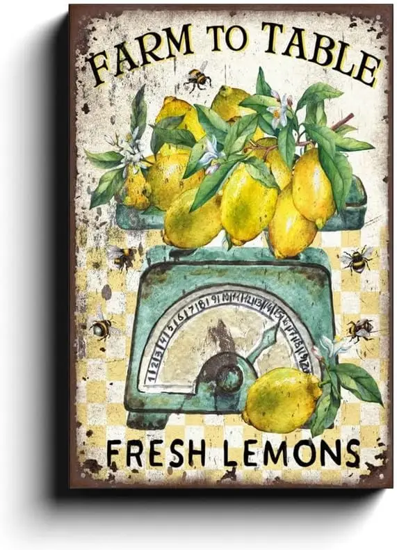 Yelenacca Wall Decor Fresh Decoration, Logo, Decoration, Logo, Farm To Table, Large Wall Art, Summer Decor, Funny Vintage Metal