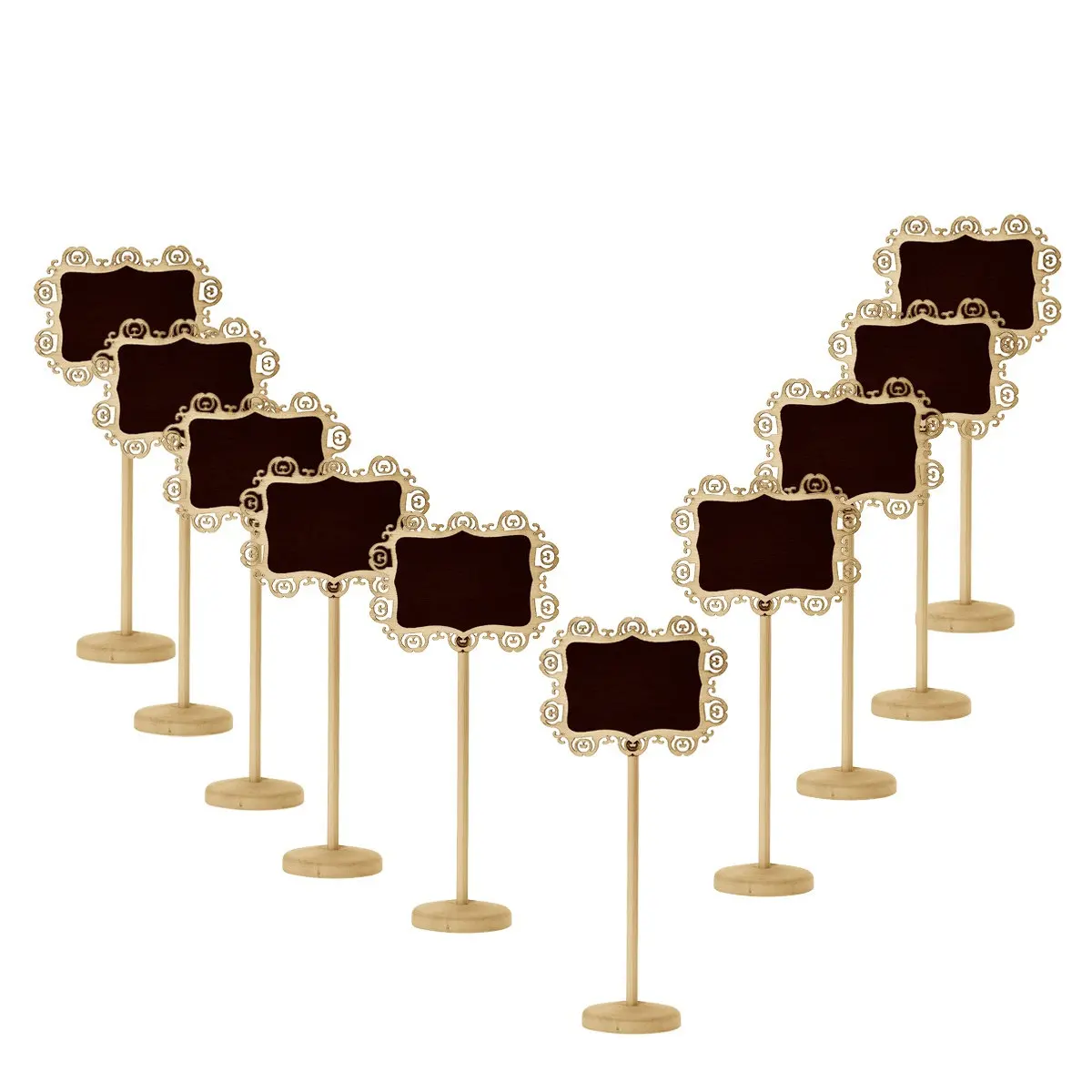 10Pcs Mini Chalkboards Blackboard Stand Removable Labels for Message Board Table Numbers Christmas Wedding Party Decoration
