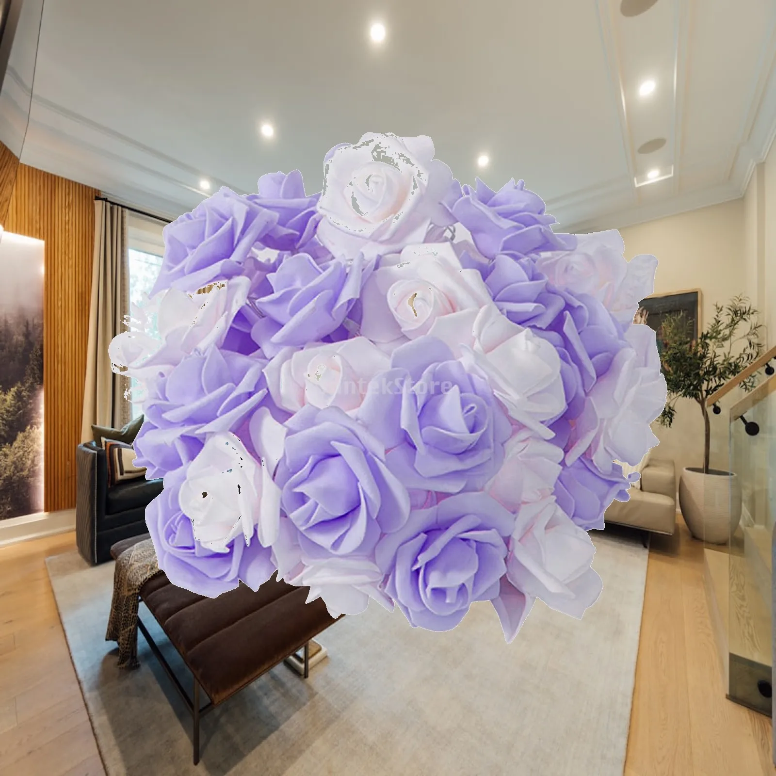 LED Foam Rose String Lights 20LED 3 Meter USB Powered Flower Garland for Valentine Anniversary Decor
