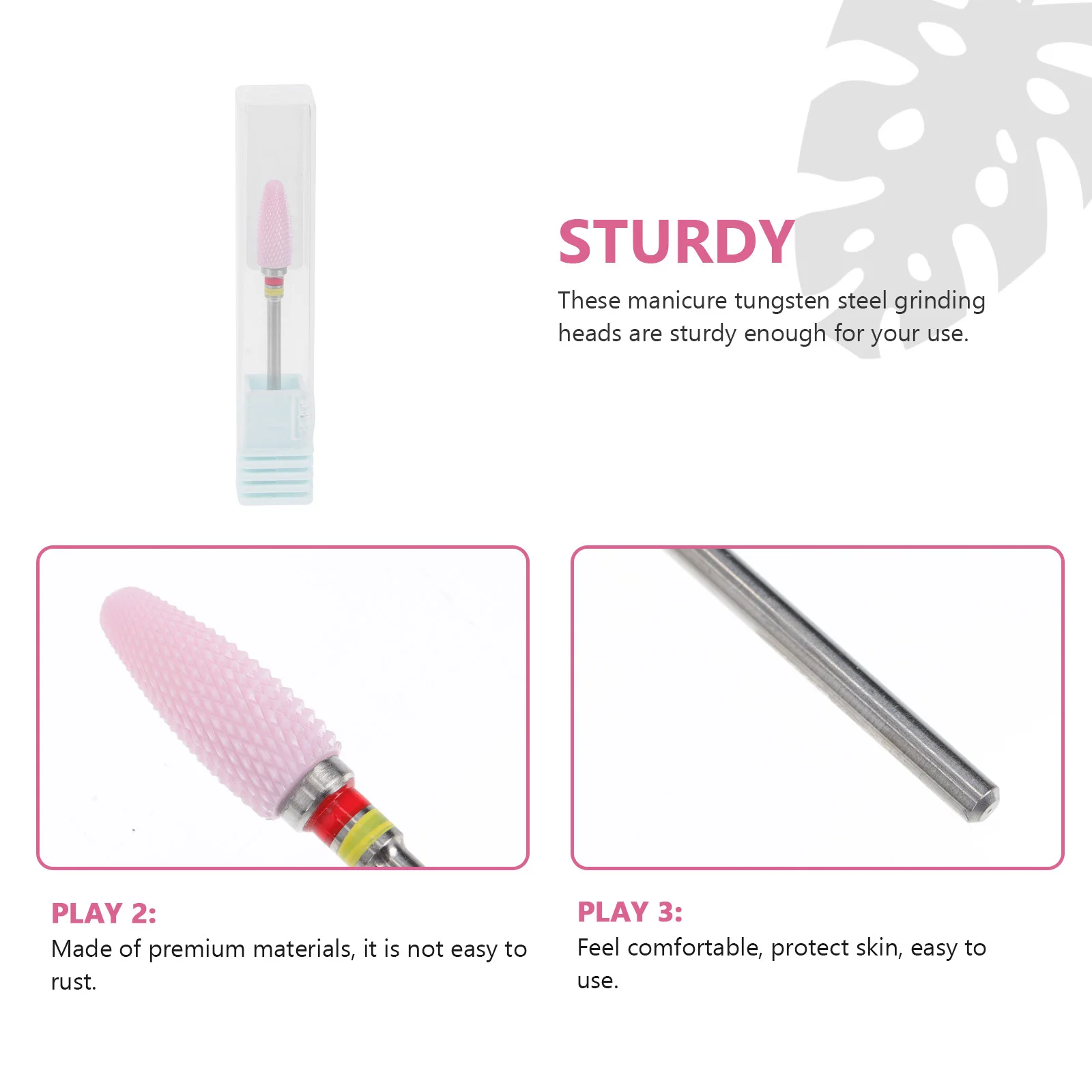 Cabezal de molienda de uñas, broca de manicura de cerámica de acero inoxidable de alta resistencia, herramientas de decoración de uñas, accesorios de manicura