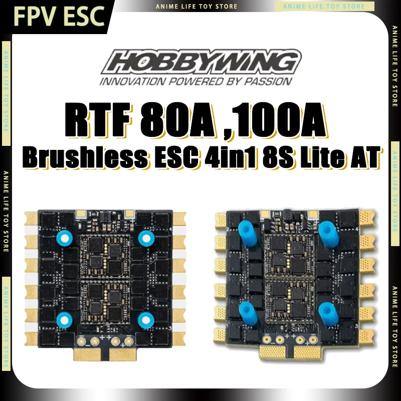 

HOBBYWING XRot RTF 80A, 100A Бесколлекторный ESC FPV 4-в-1 8S Lite AT для дронов 13-15 дюймов, 15-18 дюймов, с поддержкой Dual Dshot, RPM, 4-осевой, для 4-8S Lipo