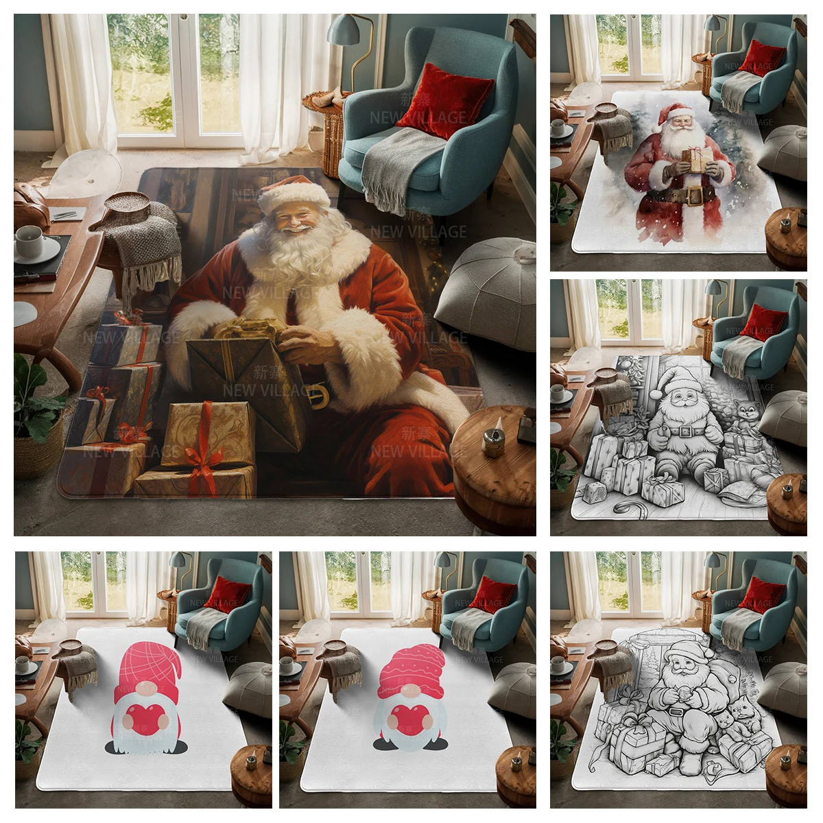 

House entrance carpet Home door mat Living Room Bath Foot bathroom non-slip water absorption rugs bath Merry Christmas winter