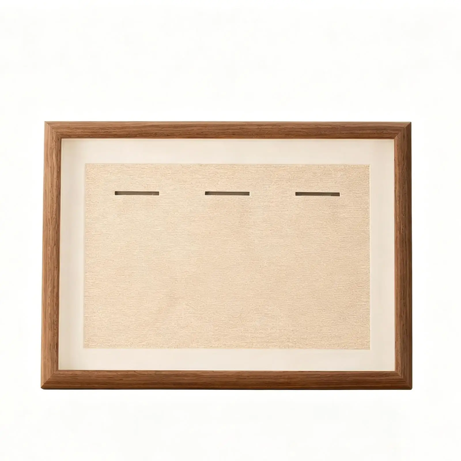 Three-Medal Frame Rectangular Tabletop Medal Solid Frame Wood