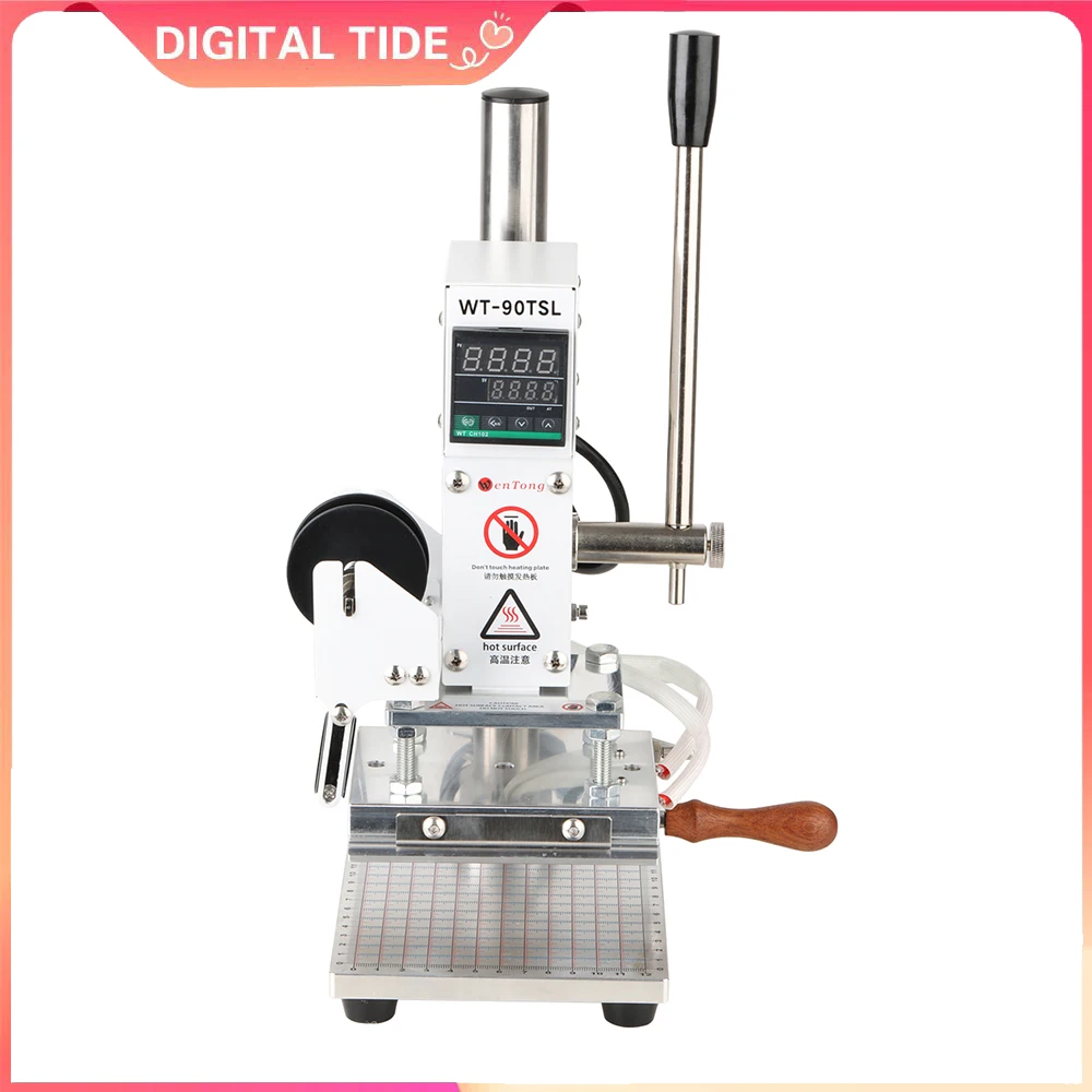 High Quality Hot Foil Stamp Machine 110V/220V Voltage Leather/Wood Plastic Heat Press for Personalized Customization WT-90TSL
