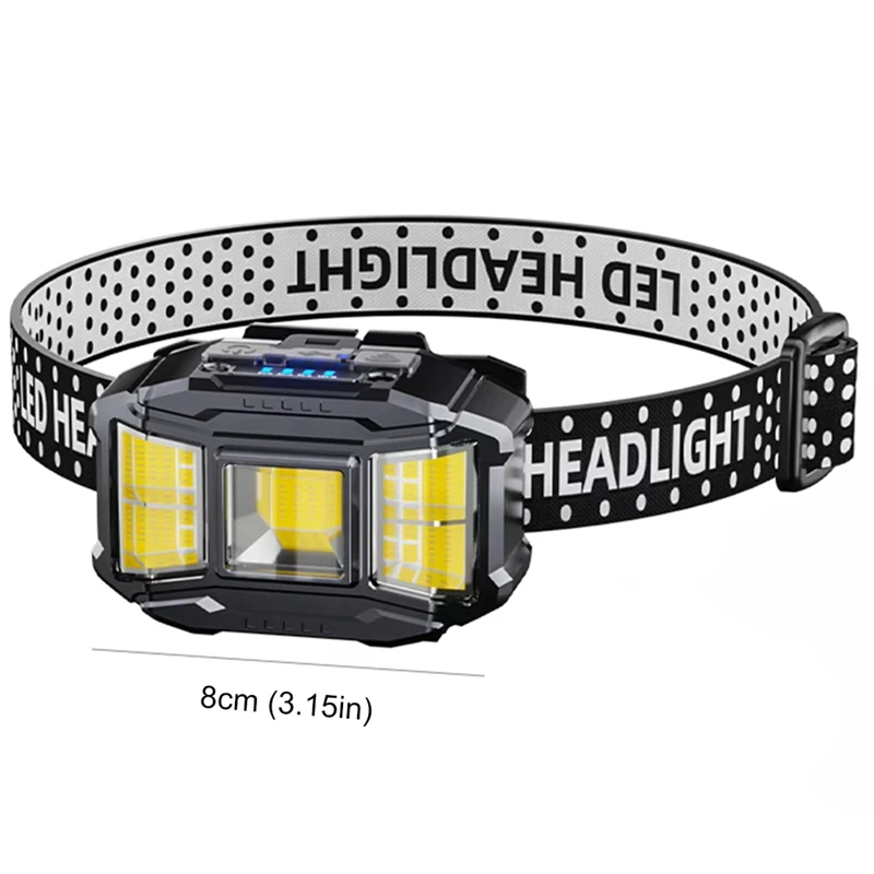 AB09-COB LED Strong Light Headlight Motion Sensor Induction Headlamp USB Charging Powerful Headlight Torch For Outdoor Night