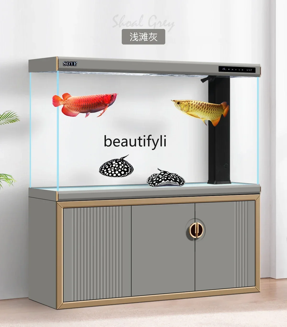 Fish tank living room large ecological intelligent aquarium ultra-white bottom filter entrance screen household