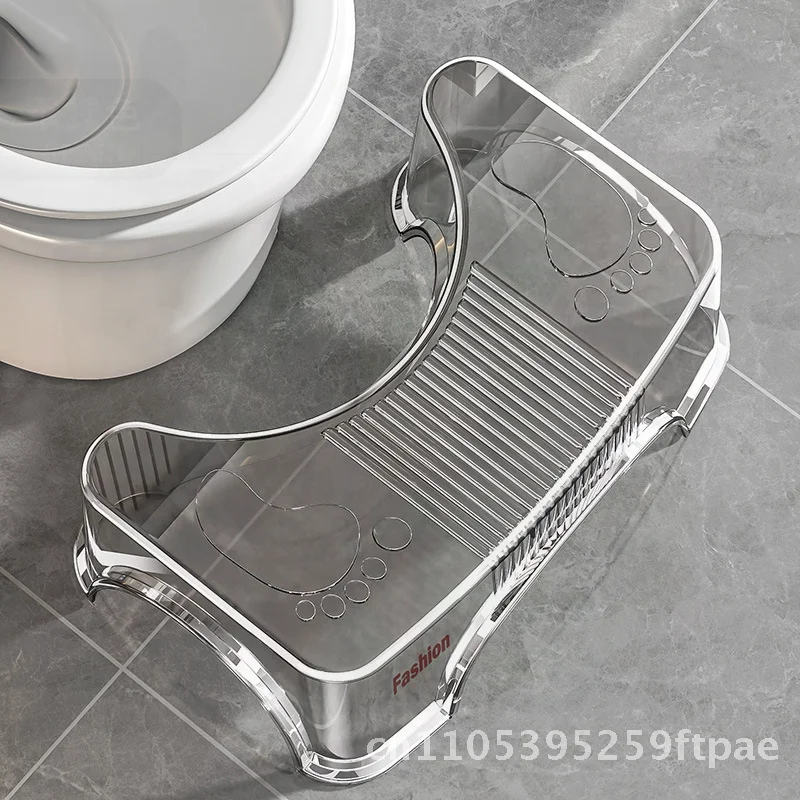Non-Slip Toilet Foot Stool for Pregnant Women And Children Squatting Pit Artifact Household Foot Stool Transparent Light Orange