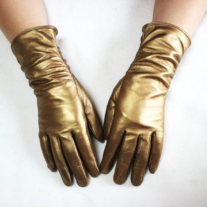 Winter warme Schaffell handschuhe für Frauen mit Samt futter und farbigen Motorrad handschuhen aus echtem Leder