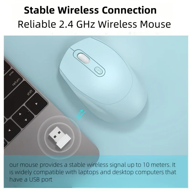 ماوس لاسلكي، ماوس بصري مريح متوافق مع تقنية Bluetooth 2.4G، ماوس كمبيوتر لأجهزة الكمبيوتر المحمول، الكمبيوتر الشخصي، الكمبيوتر المحمول، الفئران اللاسلكية للبطارية #2