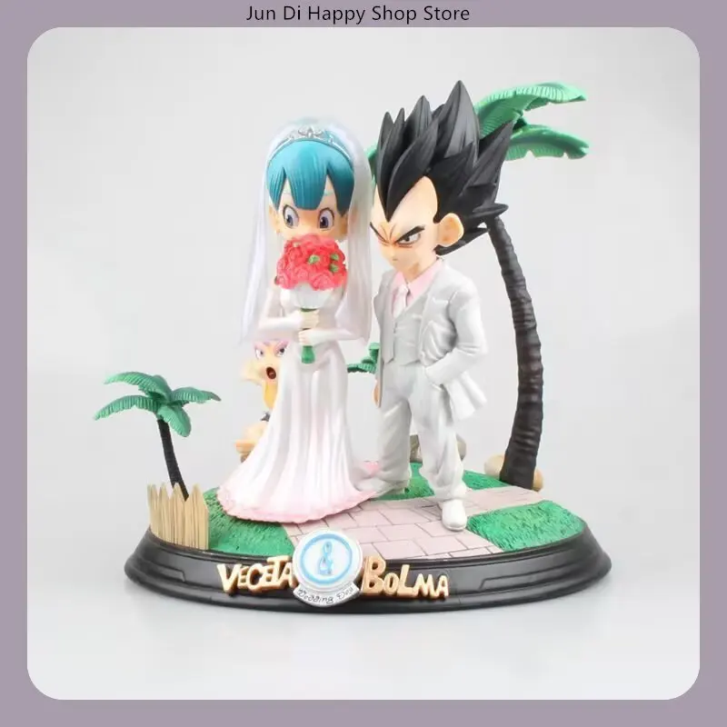 ​ ​ Estatua GK de boda de Dragon Ball Z de 26 cm - Vegeta y Bulma con bañadores Figura de anime Regalo coleccionable ​