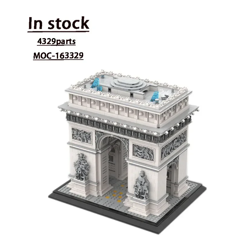 MOC-163329 City Street View Arc De Triomphe Building Block Model 4329 Parts Children's Birthday Building Block Toy Gift