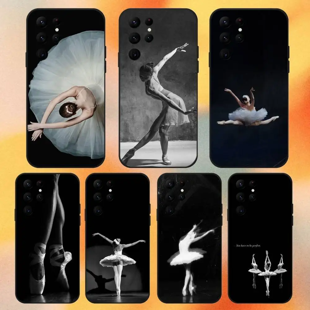

Ballet Shoes Dancing Phone Case For Samsung S 25,24,23,22,30,21,10,9,Ultra,Plus,Lite,FE,4,5G Black Soft Case