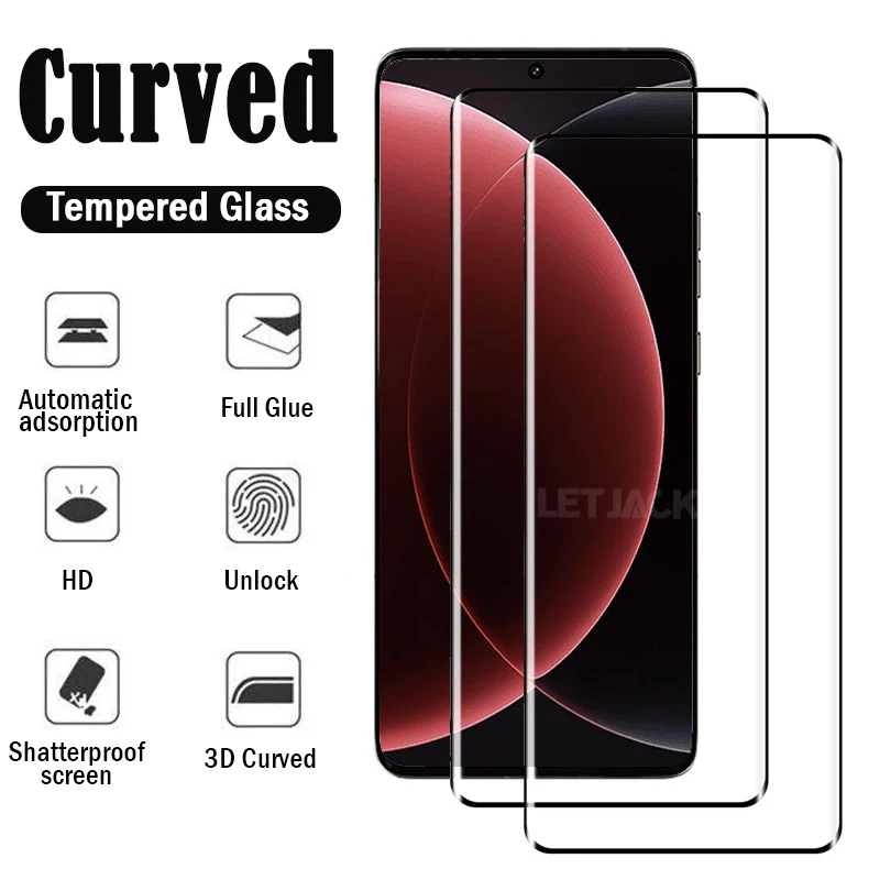 

Full Glue Curved Screen Protector for Xiaomi 15 14 13 12S Ultra 3D Hot-Bending Tempered Glass for Mi 12 12X 13 Lite 14 15S Pro