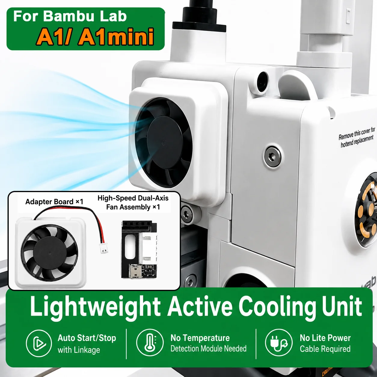 �y�Z�[�����zbambu lab A1 A1 mini�p���o���[�^�[��p�t�@���L�b�g �����X�^�[�g�X�g�b�v �������É��t�@�� 3D�v�����^�[�A�N�Z�T���[�p
