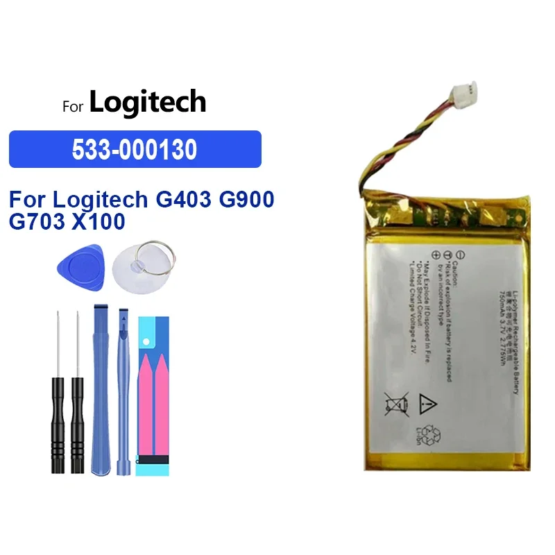 Battery 533-000018 533-000069 240mAh-3000mAh For Logitech G435 G930 G733 G913 G913TKL G403 G900 G703 X100 UE3500 UE4500 UE3100