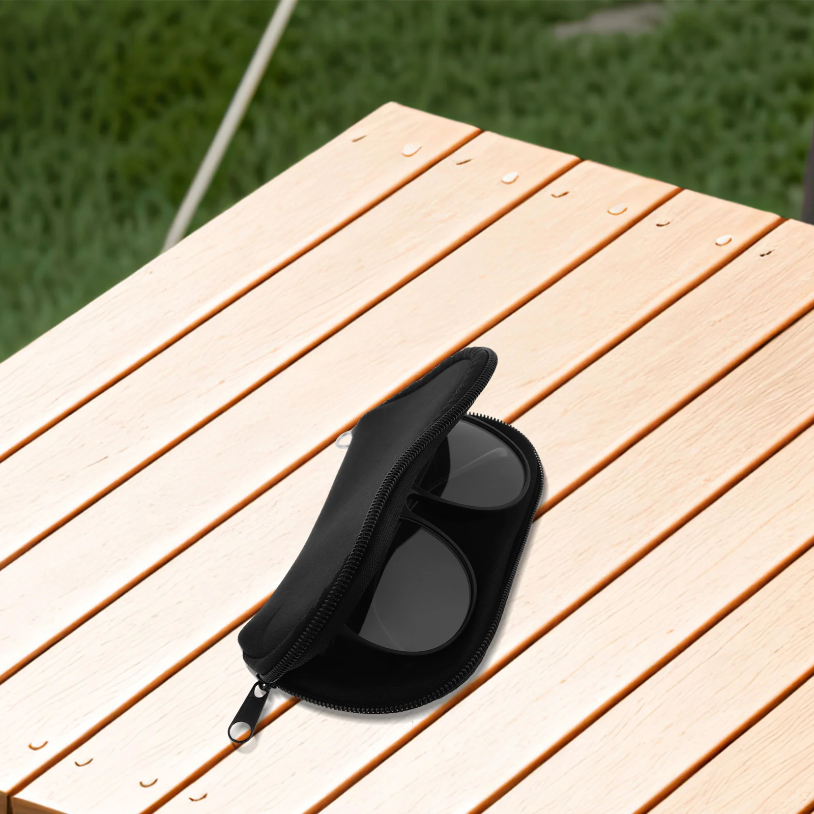 Estuche impermeable para gafas, elegante y ligero, para natación, gafas de sol, protección para gafas, uso en viajes, color negro