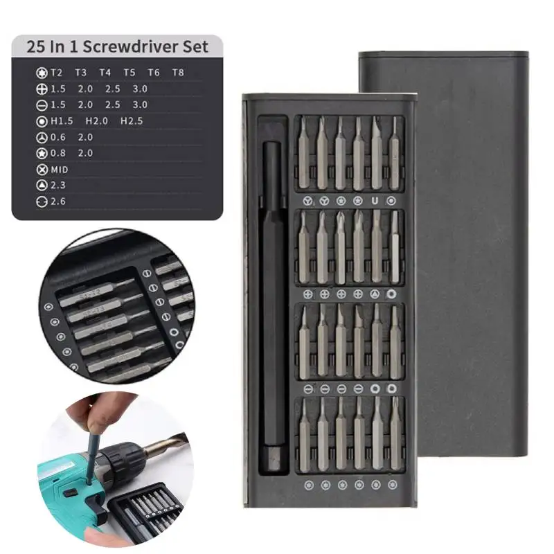 25 In 1 Screwdriver Set Magnetic Screw Driver Kit Bits Precision Screwdrivers For Phone Repair Multifunction Screwdriver