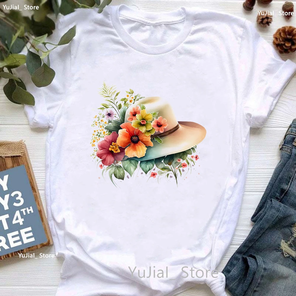 Camiseta de moda de verano para niñas, camiseta de zapatos de flores coloridas para mujer, camiseta de "I Got A Heart Like A Truck", Tops Harajuku Kawaii para mujer