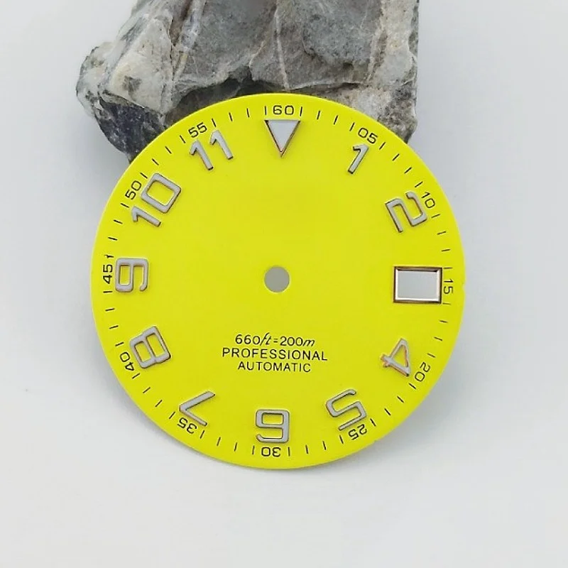 NH34 циферблат NH35 циферблат с арабскими цифрами BGW9 сине-зеленый светящийся циферблат 28,5 мм для NH34/NH35 Часовые аксессуары