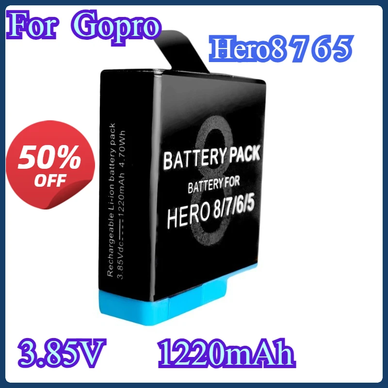 

New Upgrade to 2150mAh For Gopro Hero 8 7 6 Hero 5 Battery for GoPro Hero 5 6 7 Gopro 8 Black Sports Action Camera Battery